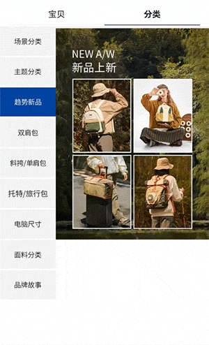 鞋类箱包行业案例-海报加下方飞入动画效果